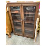 Homemade 2 Door Bookshelf w/ Glass Doors & Extra