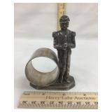 Early Silver Plated Soilder Napkin Ring, 3 1/2" T