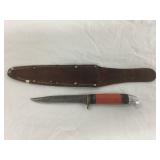 Western Knife w/ Leather Sheath, Blade 4 1/8"L