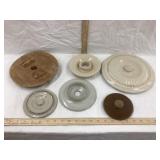 (5) Stoneware Lids, Various Sizes, Some Have