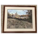 Framed Pheasant Print, 32" W x 26" T