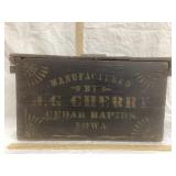 RARE J.G. Cherry, Cedar Rapids IA, Stenciled Wood