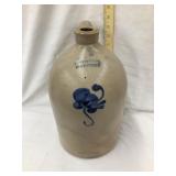 F. Woodworth, Burlington VT 2 Gal. Salt Glazed