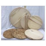 (5) 12" (1) 18" Stacking Wooden Crock Lids
