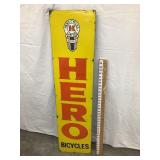 HERO Bicycles Porcelain Sign, 48 1/4"T x 12"W,
