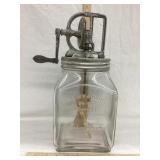 Dazey No. 40 Glass Butter Churn, Rim Chipping