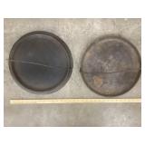 (2) Cast Iron Round Griddles w/ Handles, 14"
