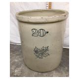 Western Stoneware 20 Gal. Crock, Dark Blue/Black