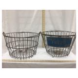 (2) Wire Egg Baskets, (1) Felco Feeds, 9 1/4" T &
