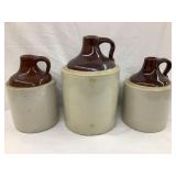 (3) Stoneware Jugs, All Have Chips