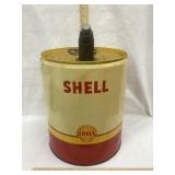 Vintage Shell 5 Gal. Metal Oil Can, 17" T