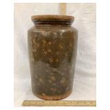 Galena Pottery Preserve Jar, 12"T, Rim Chips,
