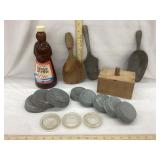 Lot of Kitchen Primitives, Incl Wood Butter Mold
