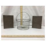 (2) Oyster Tins & Wire Basket