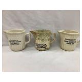(3) Morton Pottery Iowa Adv. Pitchers, Incl. Alta