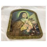 Vintage Religious Picture w/ Ornate Frame, Frame