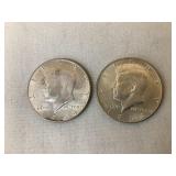 (2) 1964 Silver Kennedy Half Dollars