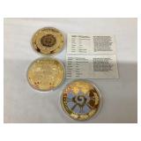 (3) Mayan Commemorative Coins, 2 3/4" Diameter