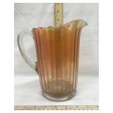 Depression Glass Marigold Pitcher, 8" T