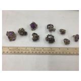 (9) Amethyst Rings, Various Sizes