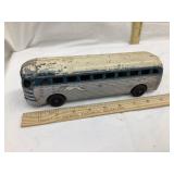 Greyhound Cast Aluminum Toy Bus, 9 1/4"L, 2 3/4"T