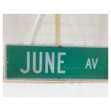 June Av. Aluminum Steer Sign, 30" x 10"