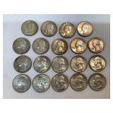 (19) 1964 Silver Washington Quarters