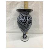 Artist Signed Art Glass Vase, 10 3/4"T