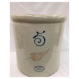 Red Wing Union Stoneware 5 Gal. Crock, 13"T
