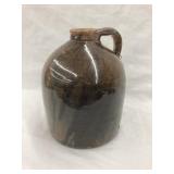 Early Glazed 1/2 Gal. Stoneware Jug, Handle Chip,