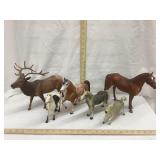 (6) Plastic Horses, (1) Tail Glued & (1) Mane is
