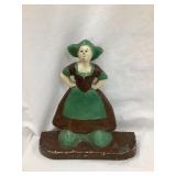 Heavy Cast Iron Dutch Girl Doorstop, 9 3/4"T,