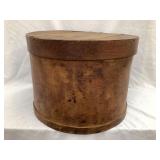 Large Wooden Round Pantry Box, 12"T,