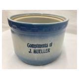 J. Mueller Adv. Blue & White Stoneware Casserole