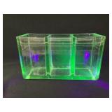 Uranium Glass Three Section Battery Jar, Glowing,