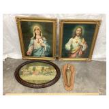 (3) Religious Framed Prints & Plaque