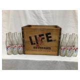 Life Beverages Wood Pop Crate & (12) Life Glass