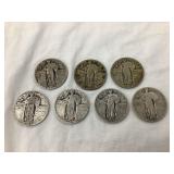 (7) Standing Liberty Silver Quarters