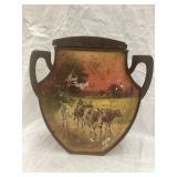 Early Biscuit Tin, 10"T