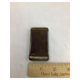 Vintage Metal Match Safe w/ Brass Ends, 2 3/4" x