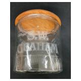 Kellogg's S.W. Graham Etched Adv. Glass Canister