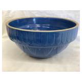 UHL Blue Stoneware Bowl w/ Picket Fence Design,
