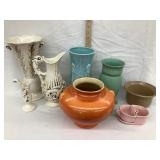 (8) Planters & Vases, (1) Cracked, NO SHIPPING