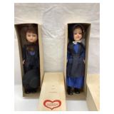 (2) Amish Dolls w/ Boxes From Lancaster Country,