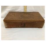 Drummond Horse Shoe Tobacco Wooden Box, 13"W, 3