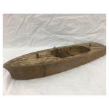 Primitive Wood Boat Mouse Trap, 13 1/2"L