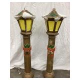 (2) Poloron Products Standing Gold Lamp Posts,