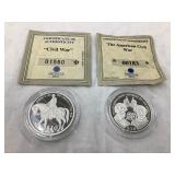 (2) Silver $10 Liberia Civil War Coins(Kennedy
