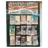 Vintage Golden Sun Feeds Sign/ Brochure Display,