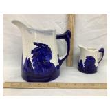 (2) Reproduction Sleepy Eye Pitchers, 7'T & 3